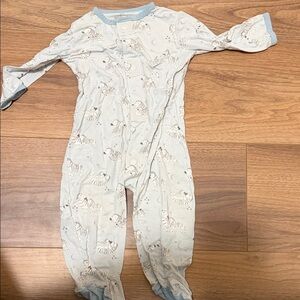 Magnetic Me Light Blue Zebra-Print Footed One-Piece